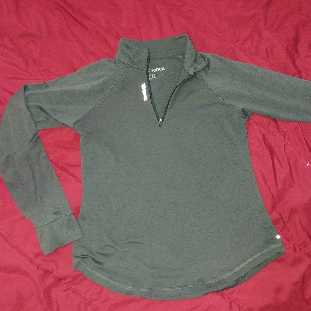 Reebok Gray and Adidas White Quarter-Zip Pullover sz S - Picture 7 of 14